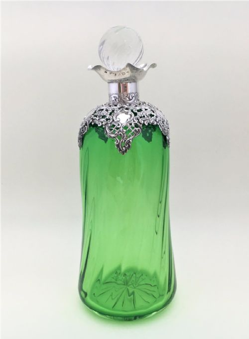 A Magnificent Edwardian Silver Mounted Decanter.