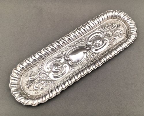 A Charming Edwardian Silver Pen Tray or Trinket Dish.
