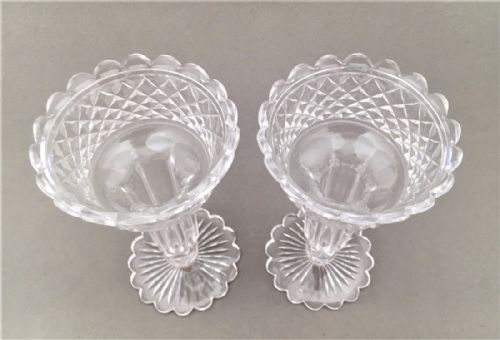 fig 1. An exquisite pair of Edwardian cut glass hyacinth vases.