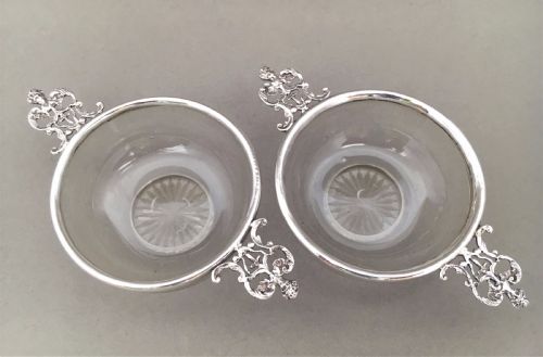 A Pair of Silver Mounted Victorian Trinket Dishes.