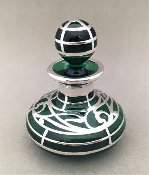 A Stunning Victorian Silver Overlay Glass Scent Bottle