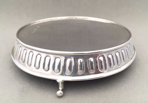 fig 1. A Victorian Chester silver teapot stand or coaster.