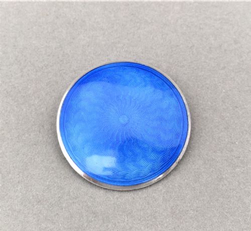 A Wonderful Silver and Guilloche Enamel Brooch.