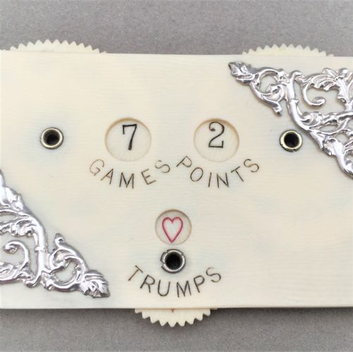 fig 1. An exquisite Edwardian silver mounted trump marker.