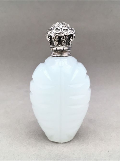 fig 1. A Silver mounted Victorian opaline glass Scent bottle