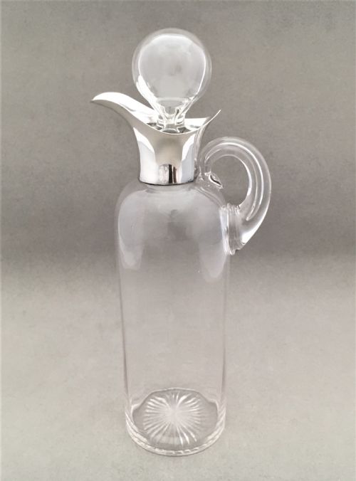 fig 1. A Charming Edwardian Silver mounted oil or vinegar bottle.