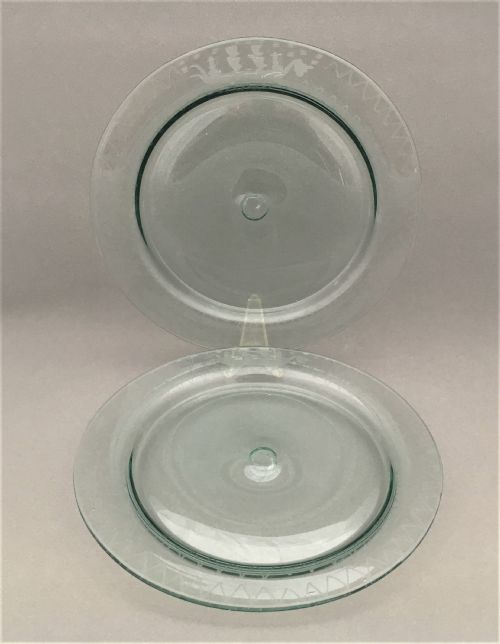 fig 1. A pair of Victorian Etched Glass plates