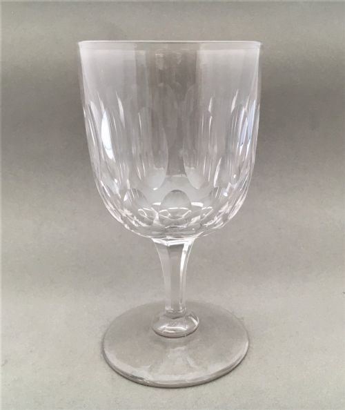 A Handsome Victorian Thumbnail Cut Large Wine Goblet