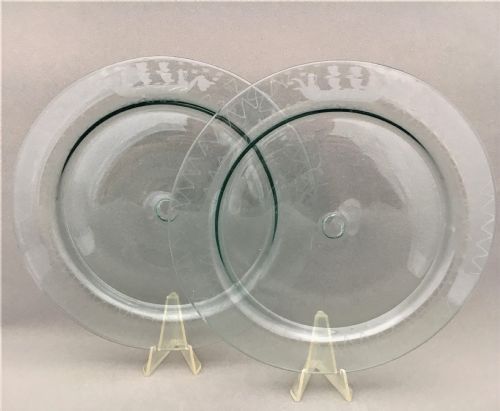 A Pair of Victorian Etched Glass Plates