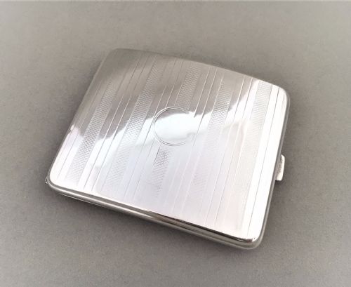 A Handsome Art Deco Silver Cigarette Case