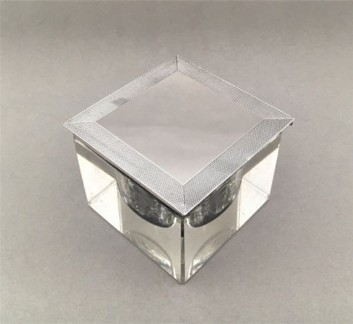 A Handsome Art Deco Silver Mounted Inkwell