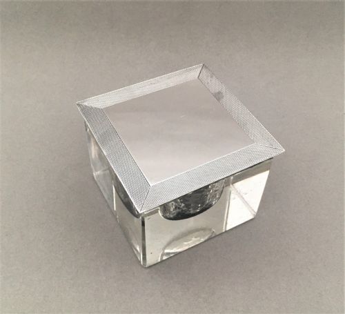 fig 1. A handsome Art Deco silver mounted inkwell