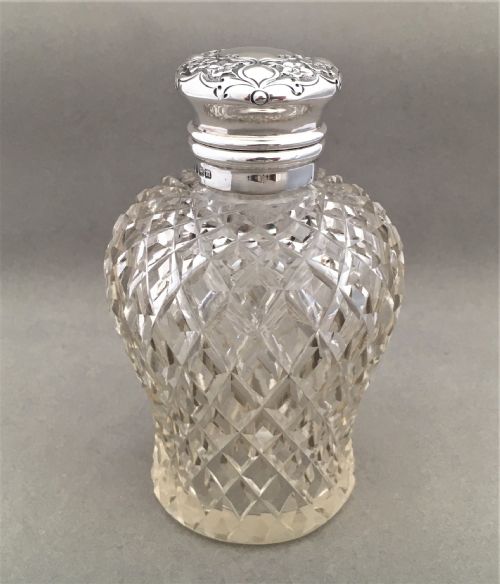 A Gorgeous Edwardian Silver Mounted Cologne Bottle