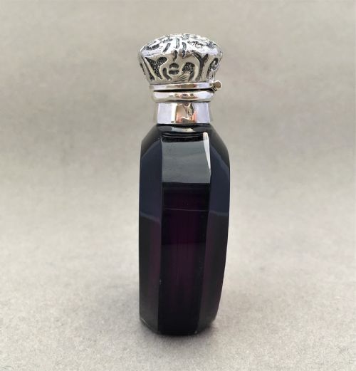 fig 1. A charming Amethyst silver mounted scent bottle