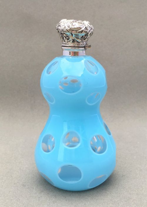 fig 1. An unusual silver mounted Victorian scent bottle