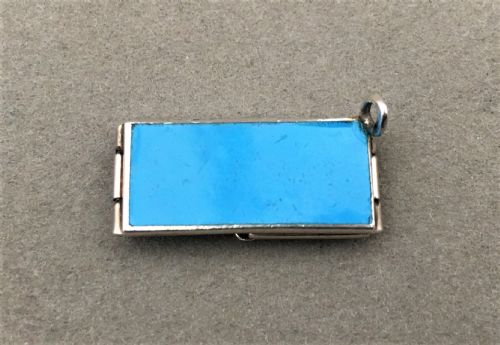 fig 1. A delightful miniature French silver and enamel sweetheart charm