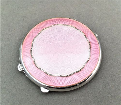 A Stunning Silver & Guilloche Enamel Compact