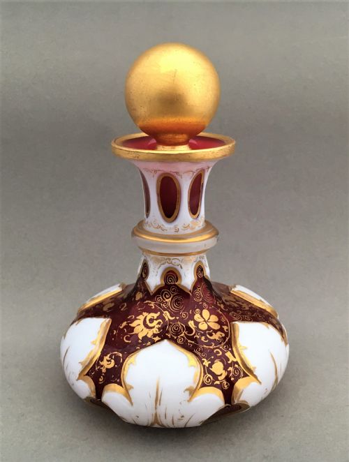 A Superb Bohemian Overlay Glass Scent Bottle