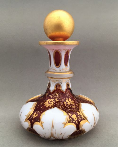 fig 1. A superb bohemian overlay glass scent bottle