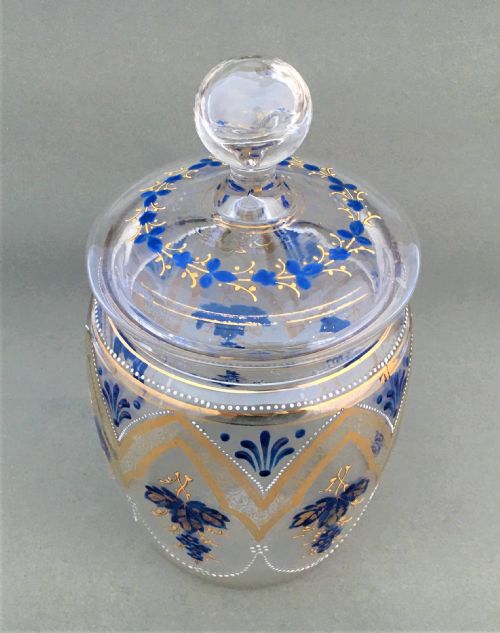 fig 1. A wonderful Victorian glass biscuit barrel