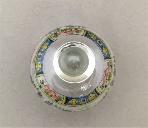 fig 1. A gorgeous silver mounted & enamel painted scent bottle