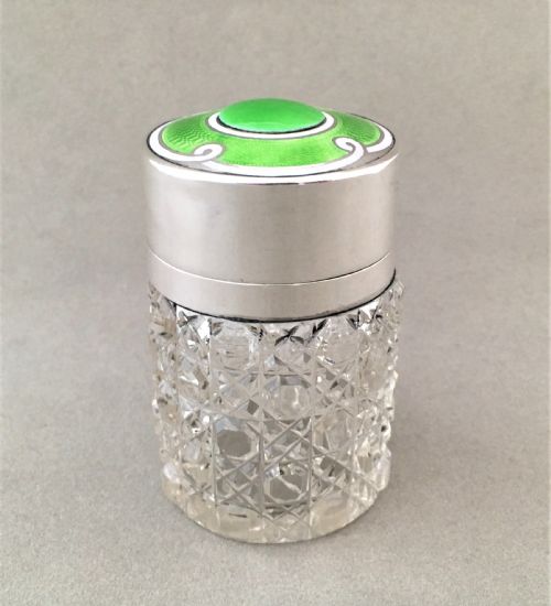 fig 1. A Fabulous SILVER AND GUILLOCHE ENAMEL scent bottle