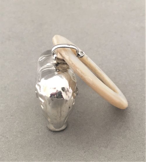 fig 1. A charming silver Elephant rattle & teether