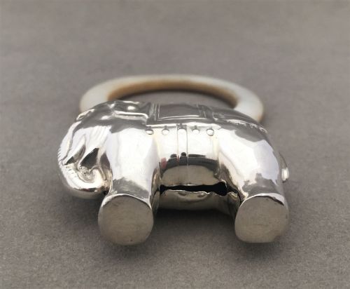 fig 2. A charming silver Elephant rattle & teether