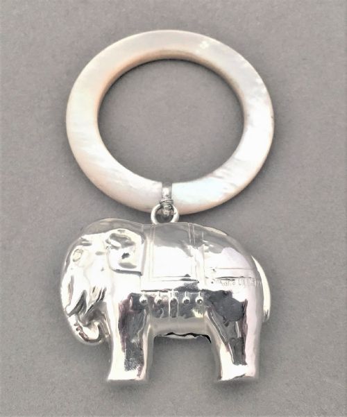 A Charming Silver Elephant Rattle & Teether