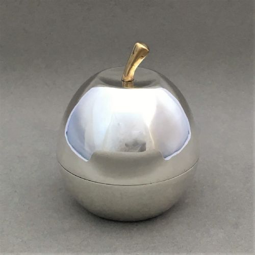 An Unusual Silver Apple Trinket Pot