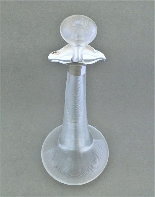 fig 1. A Superb Chester silver mounted spirit decanter or oil bottle
