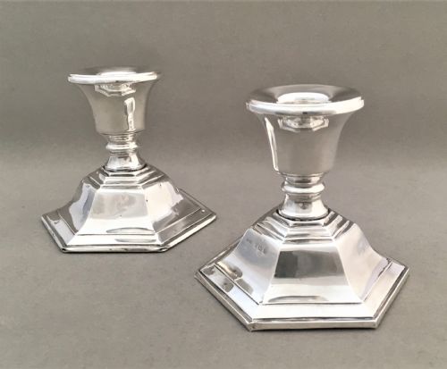 fig 1. A pair of Art Deco silver candlesticks