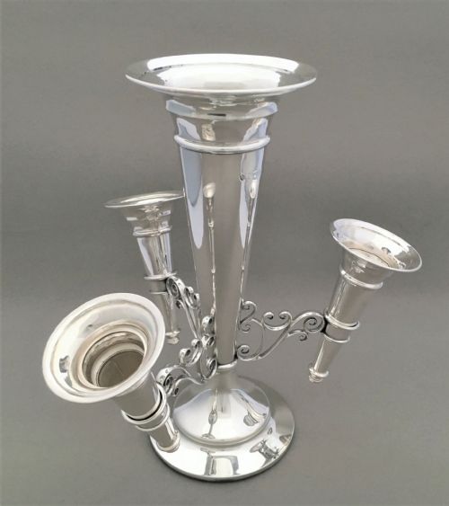 A Fabulous Silver Epergne Trumpet Vase Centrepiece