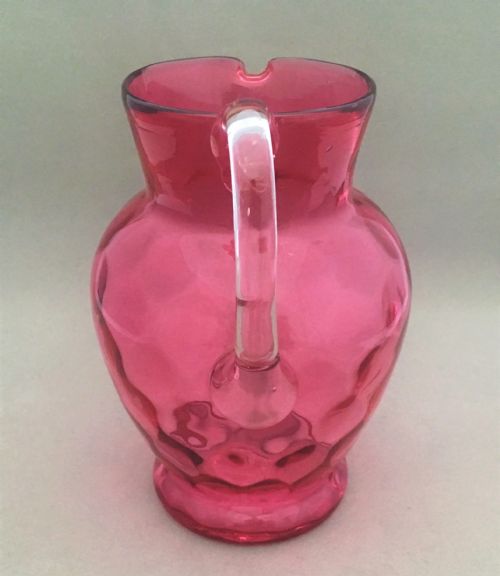 fig 1. A Victorian dimpled cranberry water jug