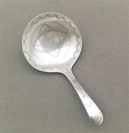 A Charming 18th Century Silver Caddy Spoon