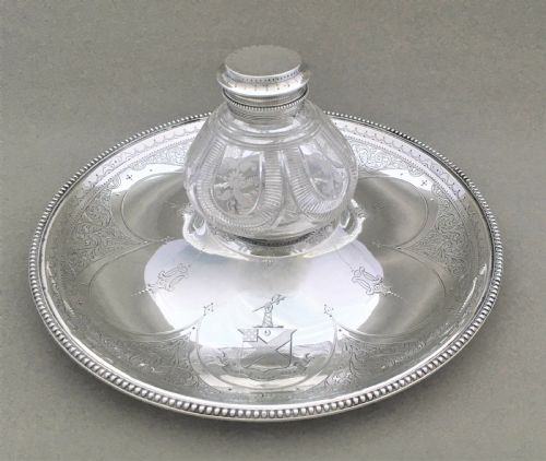 fig 1. A stunning silver inkstand by the great Barnard & Sons