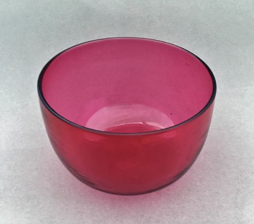 A Victorian Cranberry Glass Finger Bowl