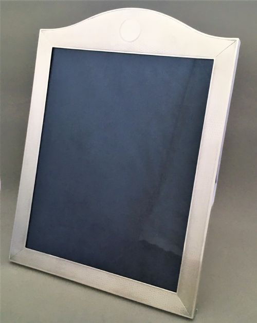 An Excellent Large Silver Engine Turned Photo Frame