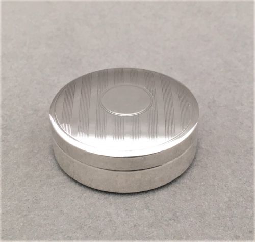 A Charming Engine Turned Silver Pillbox