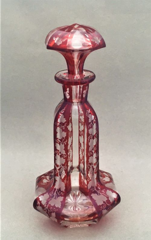 fig 1. A wonderful etched ruby scent bottle