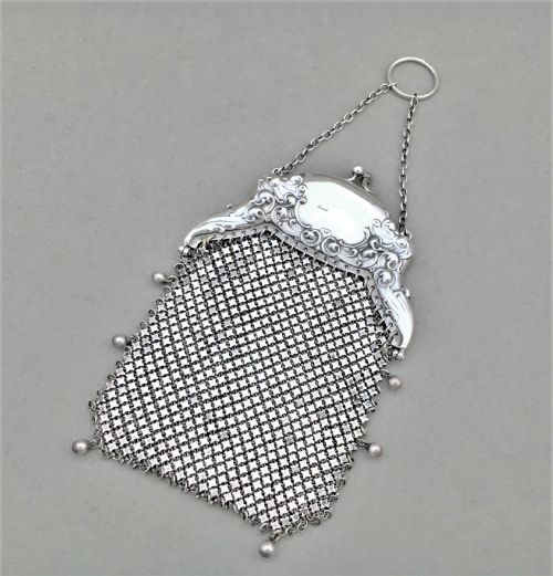 An Exquisite Silver Chain Mail Purse by Gorham of America