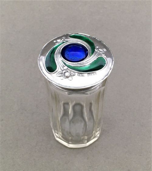 A Gorgeous Silver & Enamel Vanity Jar