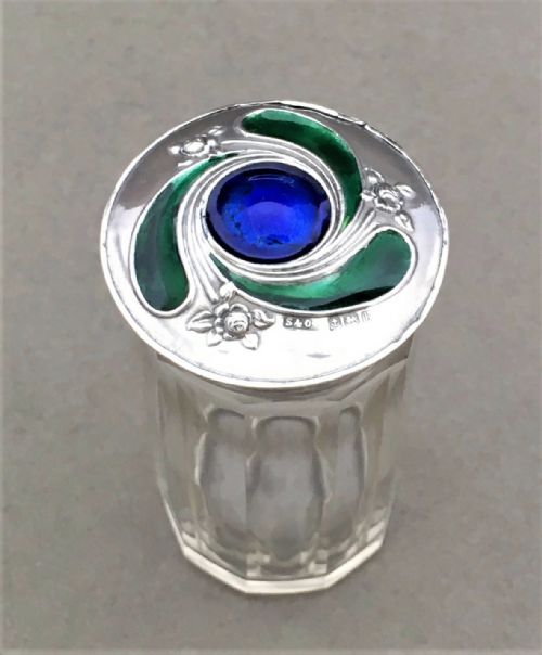fig 1. A gorgeous silver & enamel vanity jar