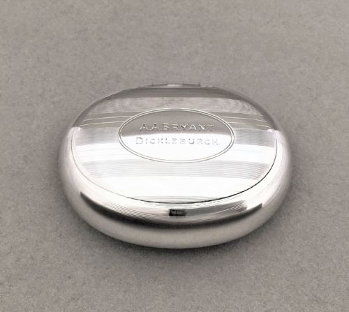 A Charming Edwardian Silver Oval Tobacco Box