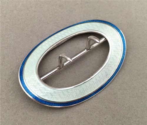 fig 1. A beautiful silver & guilloche enamel belt buckle