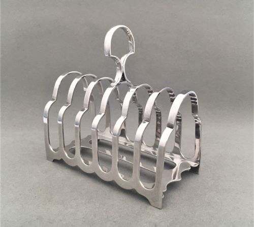 A Victorian Six Slice Silver Toast Rack