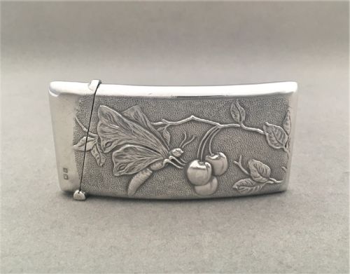 A Fabulous Edwardian Naturalistic Silver Card Case
