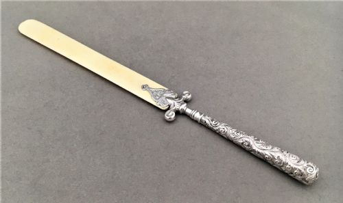 A Gorgeous Silver Letter Opener or Paper Knife