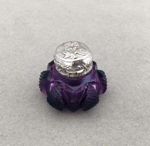 fig 1. A fabulous silver mounted amethyst vinaigrette