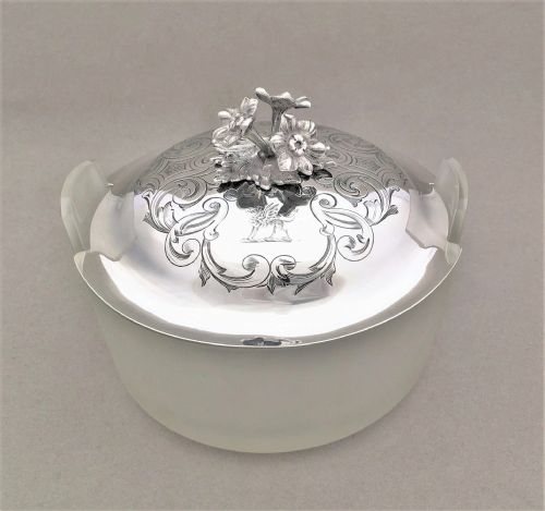 A Gorgeous Victorian Silver Lidded Butter Dish
